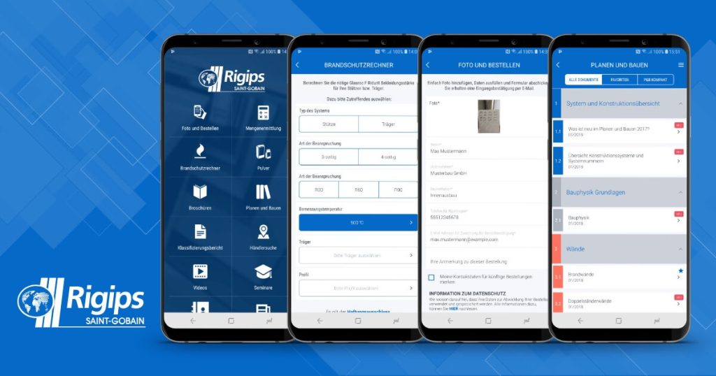 Bild der Rigips App entwickelt von apptec